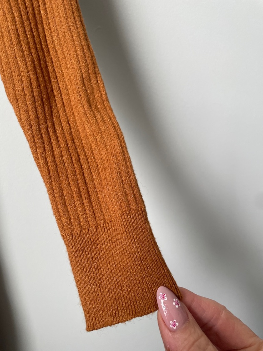 Heartloom Ribbed Button-Front Long Sleeve Midi Dress in Rust - Picture 5 of 7